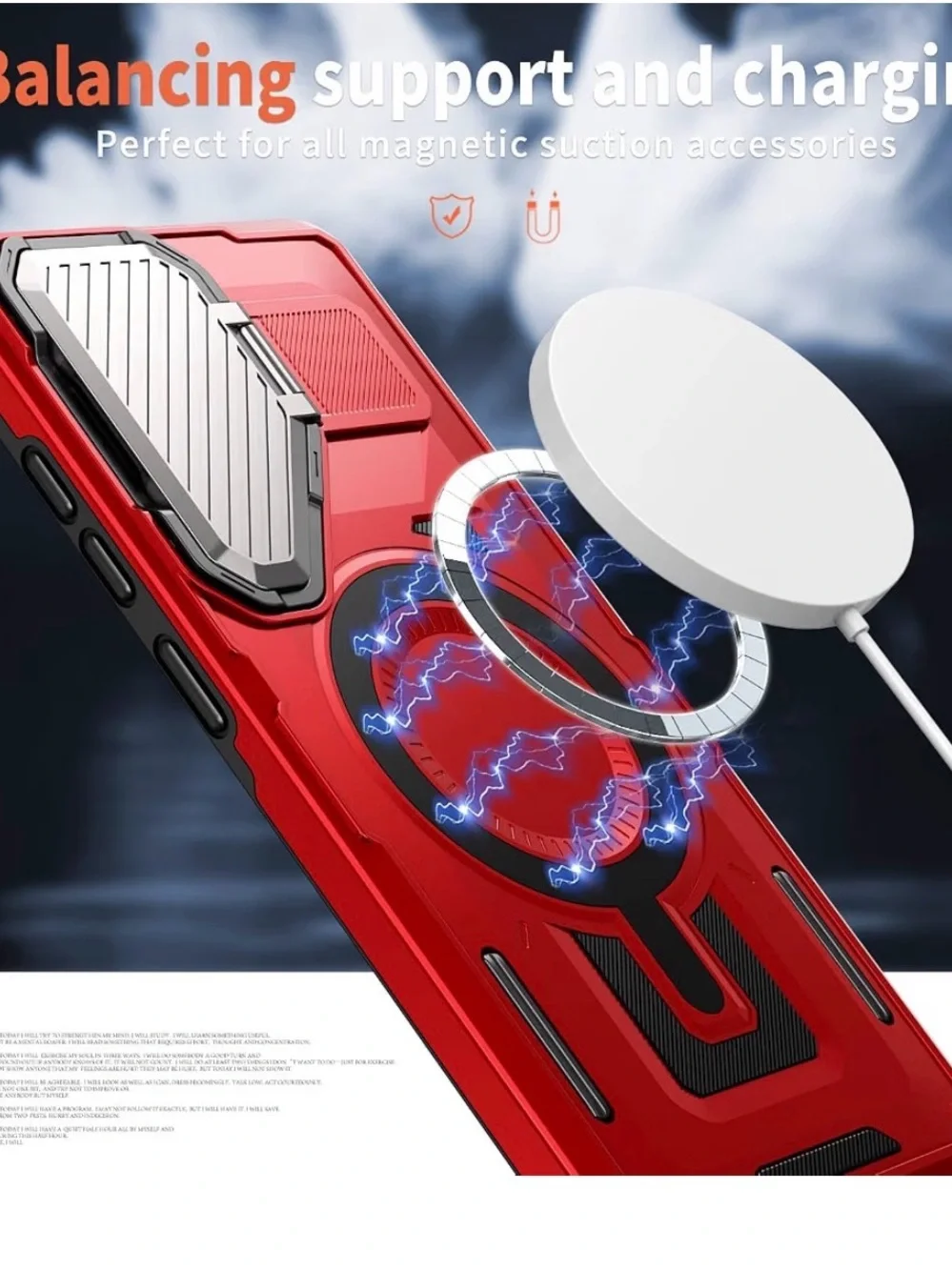 Red Magnetic Rugged Case with camera lens cover for Samsung Galaxy S24 S25 new